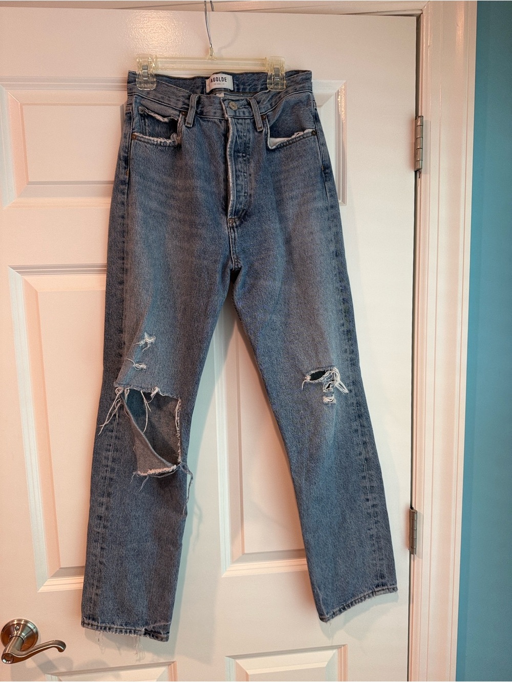 Agolde 90’s High rise distressed blue Jeans